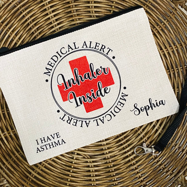 Personalized Medical Alert Bag, Epipen Pouch, Allergy Medication Zipper Pouch, Medication Storage Travel Bag, Custom School Allergy Bag