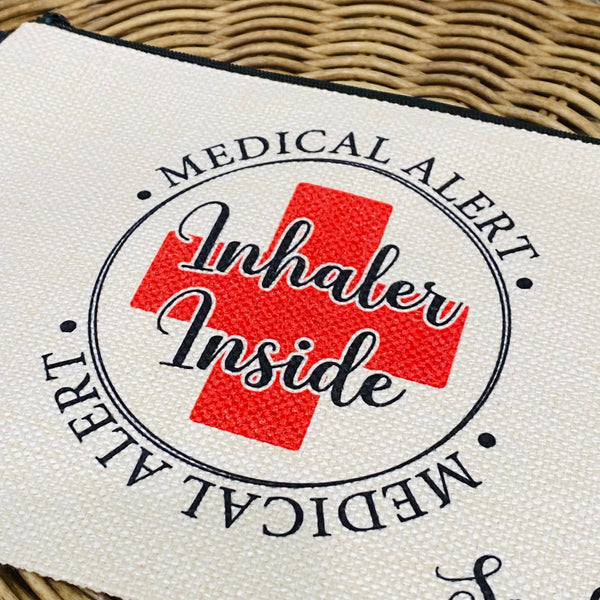 Personalized Medical Alert Bag, Epipen Pouch, Allergy Medication Zipper Pouch, Medication Storage Travel Bag, Custom School Allergy Bag