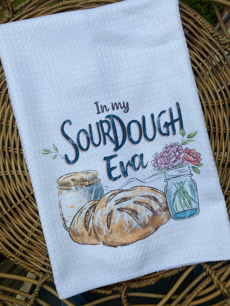 In my Sourdough Era Dish Towel, Gift for Baker, Waffle Weave Kitchen Towel, Baking Lovers Gift, Sourdough Gifts, Bread Maker Hand Towel