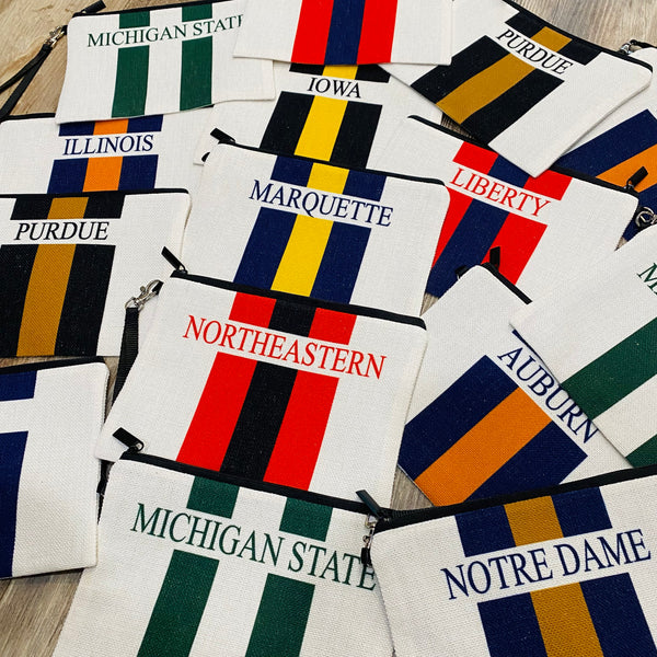 Custom School Name Bag, High School Graduation Gift, College Bound Gift Idea, University Gift Idea, High School Pride Gifts, School Colors