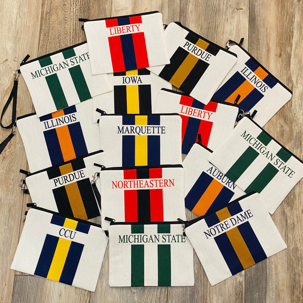 Custom School Name Bag, High School Graduation Gift, College Bound Gift Idea, University Gift Idea, High School Pride Gifts, School Colors