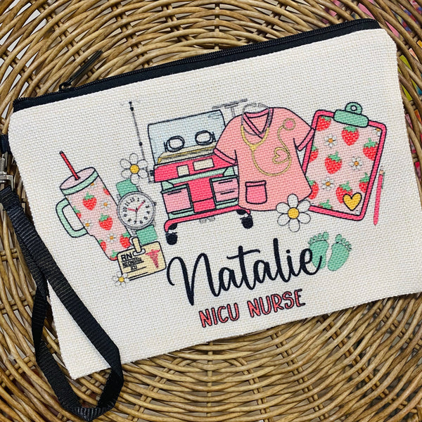 Personalized NICU Nurse Bag, Custom NICU Nurse Gift, Staff Gift Ideas, Nurse Cosmetic Bag, Nurse Appreciation, Neonatal Intensive Care Unit