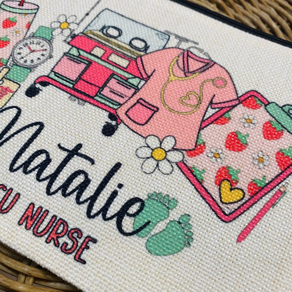 Personalized NICU Nurse Bag, Custom NICU Nurse Gift, Staff Gift Ideas, Nurse Cosmetic Bag, Nurse Appreciation, Neonatal Intensive Care Unit