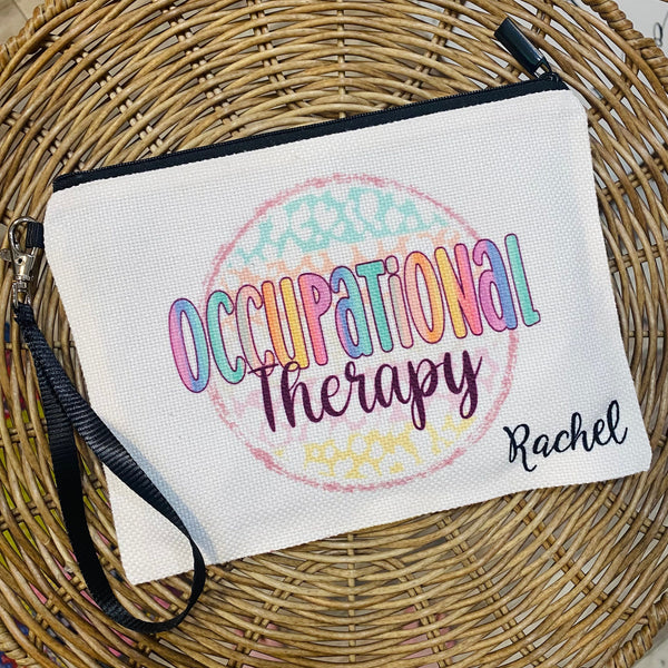 Occupational Therapy Bag, Personalized Occupational Therapist Gift, Colorful OT Makeup Bag, Staff Gifts, Appreciation Gift, Hand Therapist