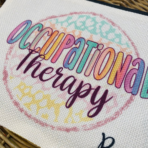 Occupational Therapy Bag, Personalized Occupational Therapist Gift, Colorful OT Makeup Bag, Staff Gifts, Appreciation Gift, Hand Therapist