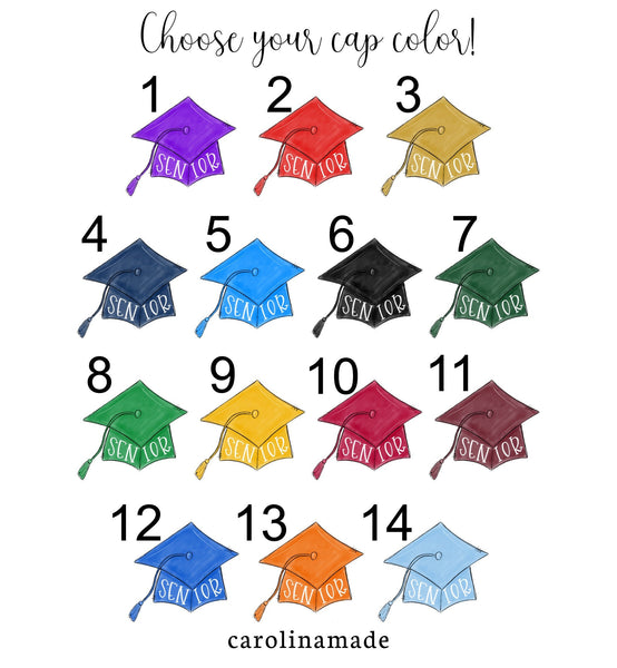 Graduation Gift Ideas, Personalized Graduation Cap Bag, High School Graduation Gift, Custom School Colors Senior Makeup Bag, Senior Gifts