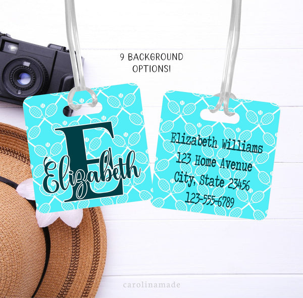 Tennis Tag, Personalized Tennis Name Bag Tag, Tennis Travel Bag Accessories, Custom Tennis Team Gifts, Tennis Racket Bag Tag, Tennis Gifts
