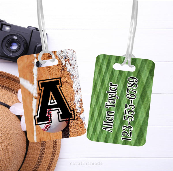 Baseball Bag Tag, Boys Personalized Baseball ID Tag, Baseball Team Accessories, Baseball Luggage Name Tag, Gift for Baseball Player