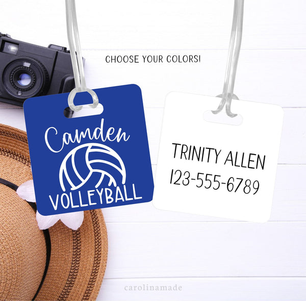 Volleyball Bag Tag, Personalized Volleyball ID Tag, Volleyball Team Accessories, Volleyball Luggage Name Tag, Gift for Volleyball Player