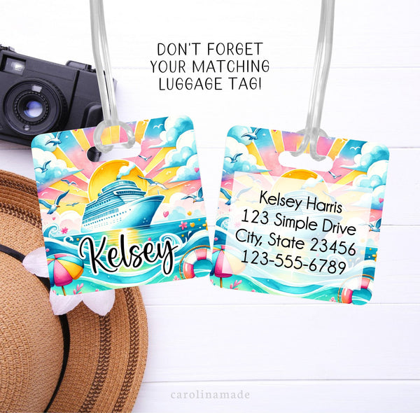 Matching Girls Cruise Luggage Tag for your suitcase or carry on