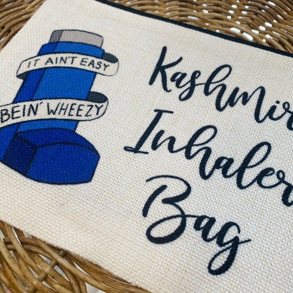 Inhaler Bag, Personalized Asthma Inhaler Pouch, It ain't easy being wheezy Zipper Pouch, Medication Storage Travel Bag, Custom Inhaler Bag