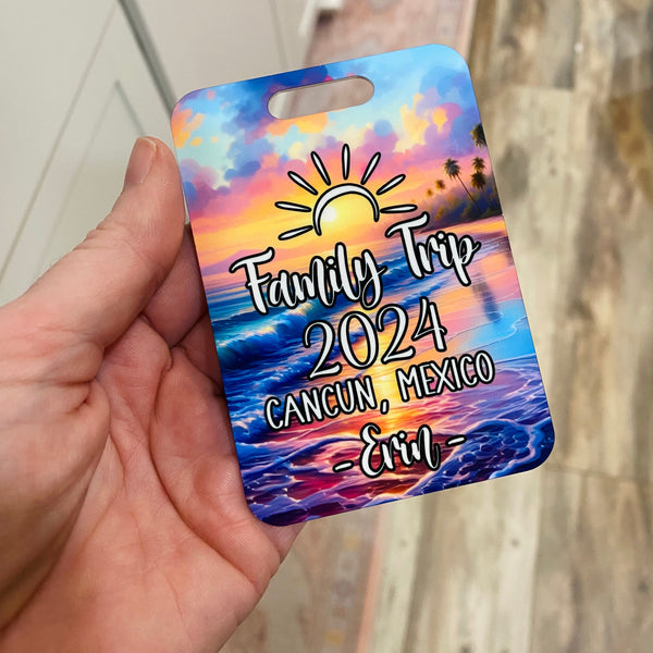 Girls Trip Personalized Luggage Tag, Girls Trip Beach Travel Accessories, Custom Luggage Name Tag, Traveler Gift, family Trip Beach Gifts