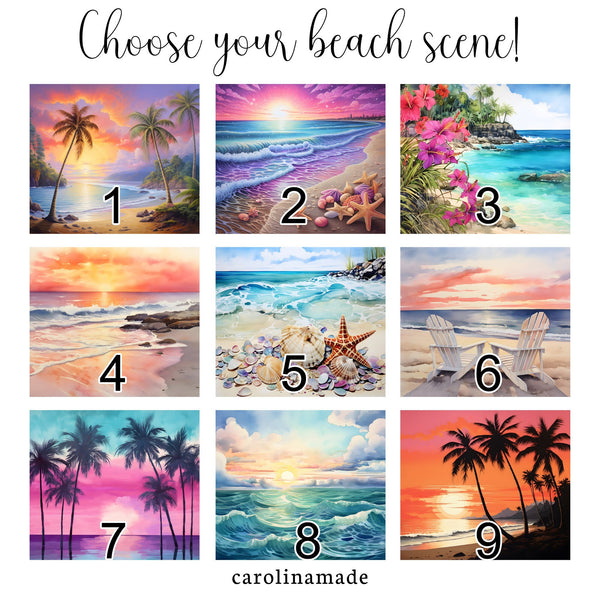 Beach Trip Personalized Luggage Tag, Girls Trip Beach Travel Accessories, Custom Luggage Name Tag, Traveler Gift, Beach Seashell Bag Tag