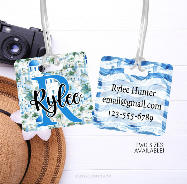 Greece Luggage Tag, Greece Trip Travel Accessories, Personalized Luggage Name Tag, Traveler Gift, Custom Greece Girls Trip Luggage ID Gift