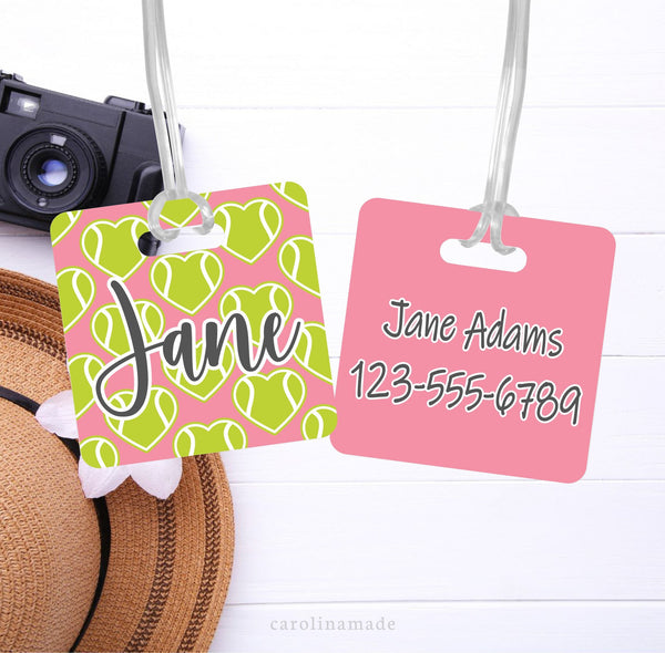 Tennis Tag, Personalized Tennis Name Bag Tag, Tennis Travel Bag Accessories, Custom Tennis Team Gifts, Tennis Racket Bag Tag, Tennis Gifts