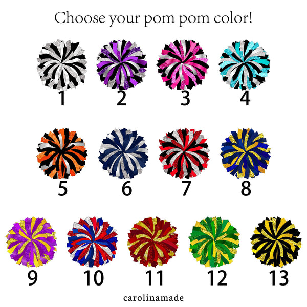 Cheer Tag, Personalized Cheerleader Name Bag Tag, Pom Pom Travel Bag Accessories, Custom Cheer Team Gifts, High School Cheerleading Gifts