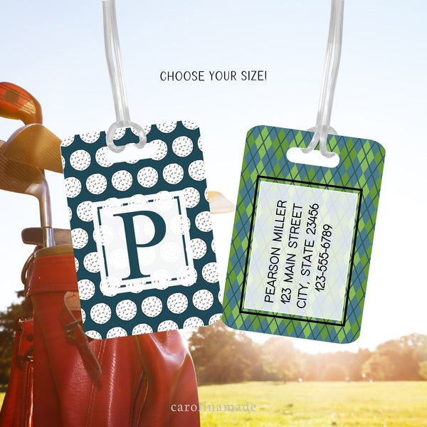 Golf Bag Tag, Womens Golf Bag ID Tag, Golf Accessories, Personalized Luggage Name Tag, Traveler Gift, Gift for Golfer, Girls Golf Bag Tag