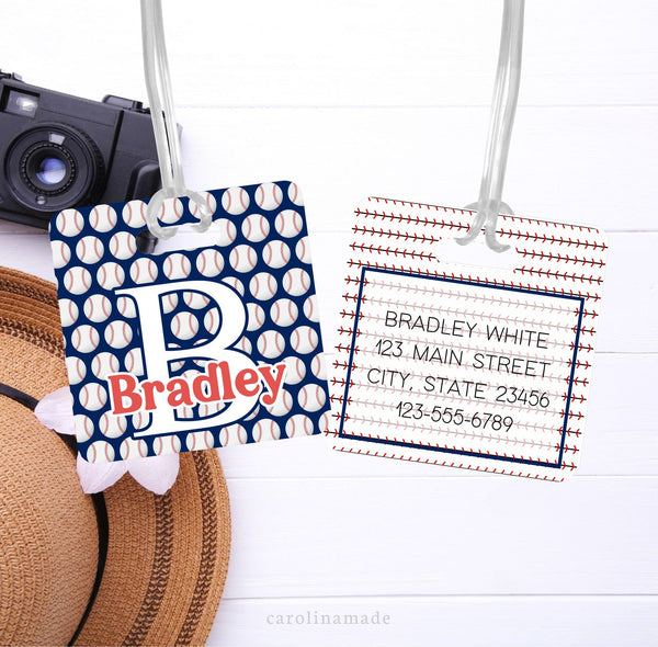 Baseball Bag Tag, Boys Personalized Baseball ID Tag, Baseball Team Accessories, Baseball Luggage Name Tag, Gift for Baseball Player