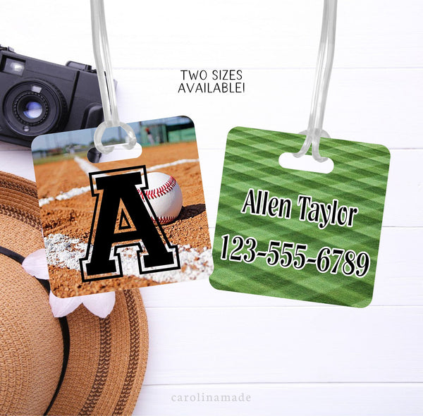 Baseball Bag Tag, Boys Personalized Baseball ID Tag, Baseball Team Accessories, Baseball Luggage Name Tag, Gift for Baseball Player