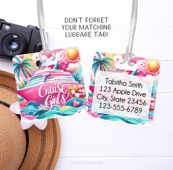 Matching Girls Cruise Luggage Tag for your suitcase or carry on