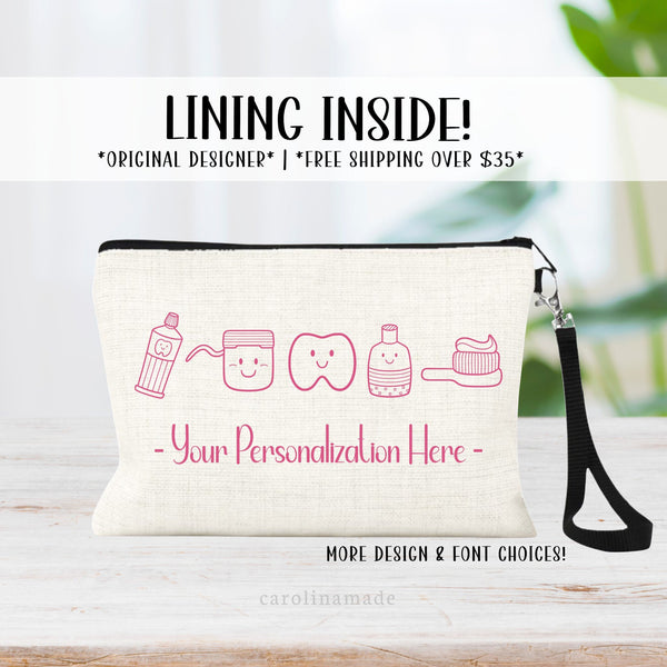Dental Kit Personalized Bag, Kids Braces Zipper Pouch, Orthodontist Company Bags, Braces kit, Dental Bag for Travel and School, Braces Gift