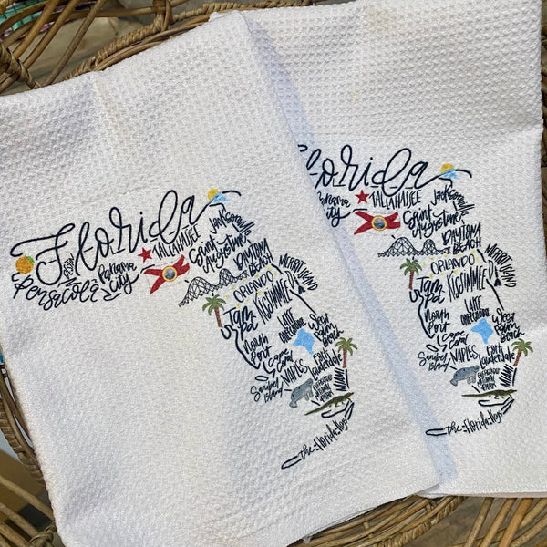Florida Hand Towel, Florida Kitchen Towel, Florida AirBnb Decor, Florida Vacation Rental Decor, Rental Home Towel, Florida State Gift Ideas