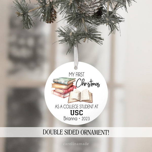 my first christmas as a college student personalized with name and year