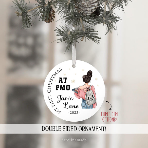 My first christmas at college personalized girl design