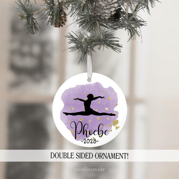 Personalized Gymnastics Ornament, Gymnast Christmas Ornament, Gymnast Team Gift, Custom Gift, Gymnastics Girl , Dance Ornament, Dancer Gift