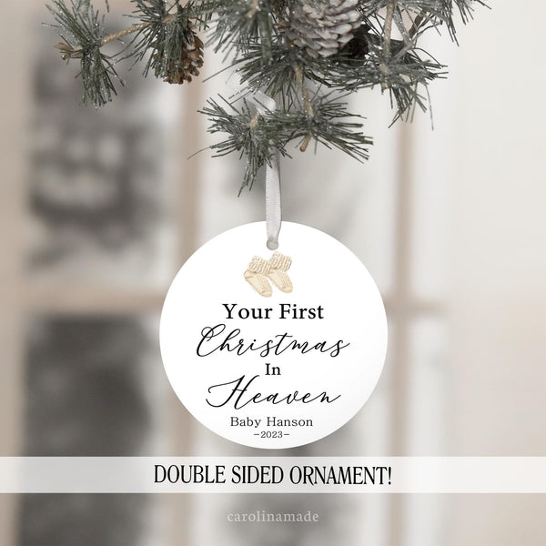 your first christmas in heaven gender neutral personalized ornament