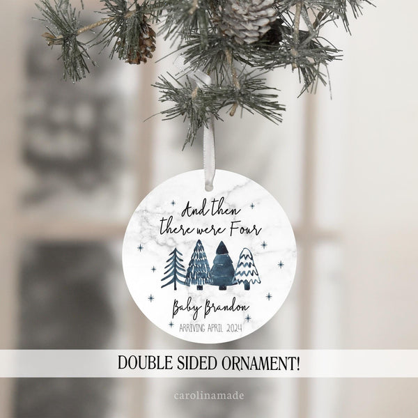 And then there were four blue boho style trees with personalization at the bottom