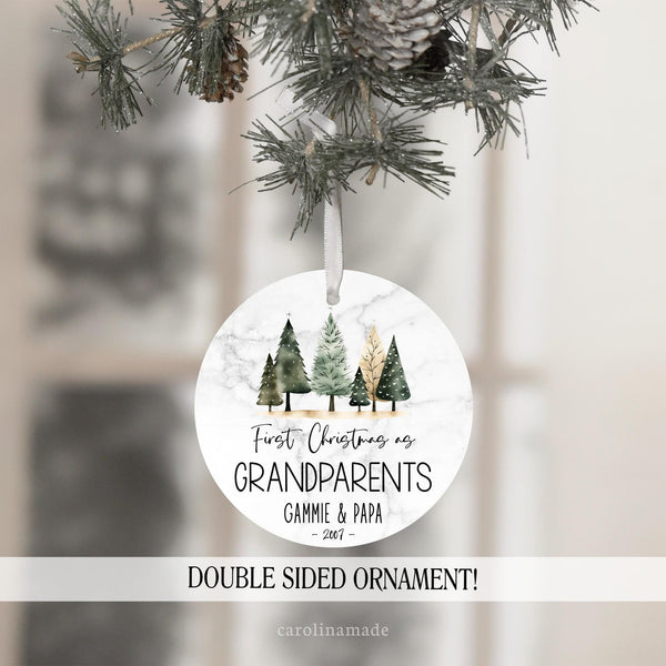 first christmas as grandparents personalized ornament and name and date