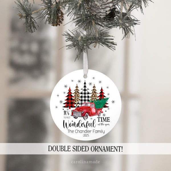 its the most wonderful time of the year personalized family christmas ornament