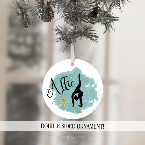 Personalized Gymnastics Ornament, Gymnast Christmas Ornament, Gymnast Team Gift, Custom Gift, Gymnastics Girl , Dance Ornament, Dancer Gift