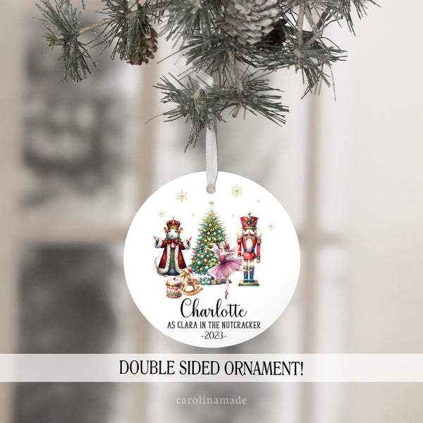 Nutcracker Ornament, Personalized Name and Role Christmas Ornament, Traditional Nutcracker, Ballet Gift, Keepsake Kids Dance Ornament, Clara