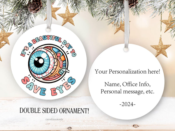 Personalized Ophthalmologist Ornament, Ophthalmology Christmas Ornament, Custom Ophthalmic Technician Gift, Staff Gift Ideas, Eye Doctor