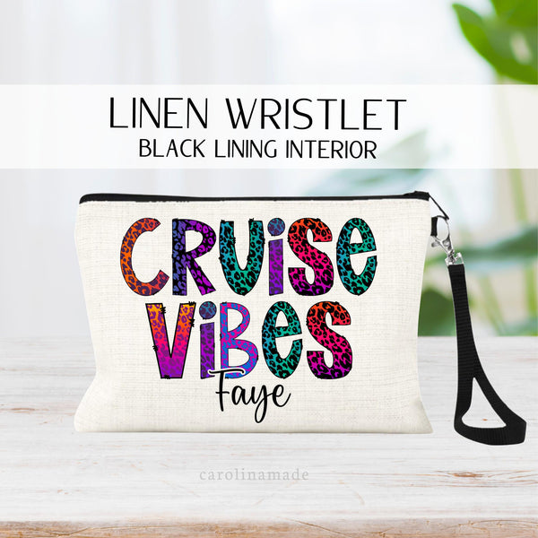 Cruise Vibes Personalized Bag, Cruise Travel Bag, Cruise Gift, Cruise Makeup Bag, Cruise Travel Bag, Cruise GIft Bag, Cruise Girls Trip