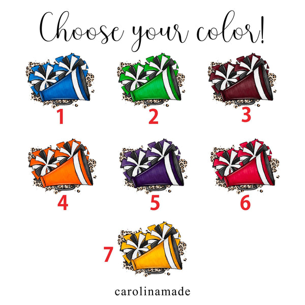 Cheerleader Gift, Personalized Cheer Makeup Bag, Gift for Cheer Team, Gift for Her, Cheerleading Bag, Custom Cheerleader Bag, Pom Pom Bag