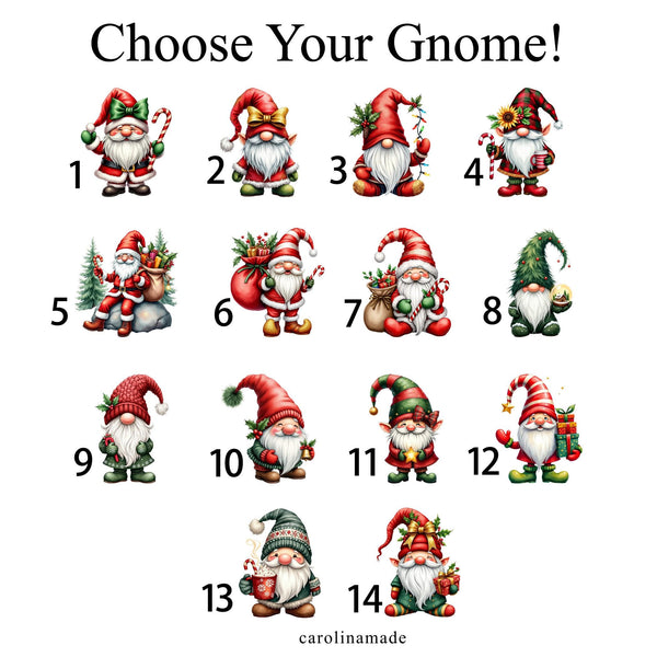 Custom Gnome Initial Christmas Ornament, Personalized Letter Name Ornament, Keepsake Christmas gift, Gift for Grandchildren, Custom Ornament