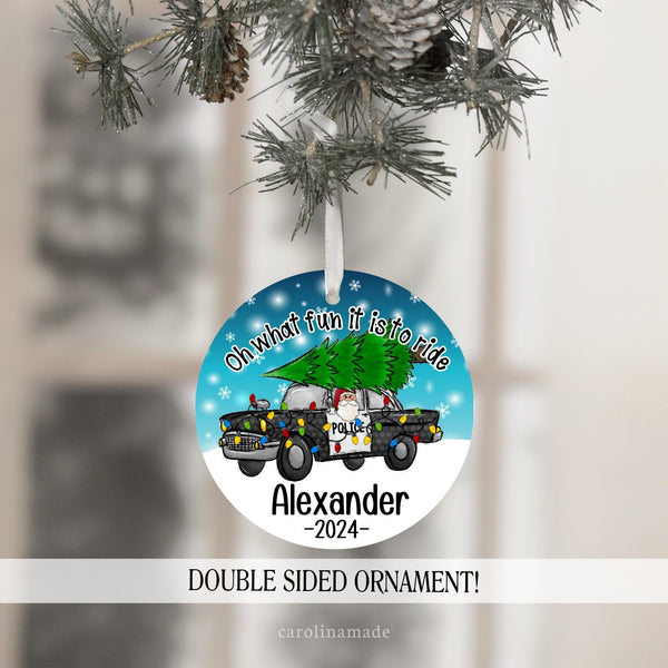 Police Officer Ornament, Police Christmas Ornament, Law Enforcement Gift, Oh what fun it is to ride, Santa's Favorite, Police Gift Ideas