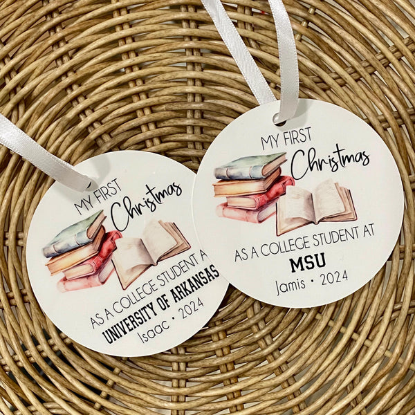 My First Year as a College Student Ornament, Personalized Freshman Girl College Christmas Ornament, College Student Christmas Gift