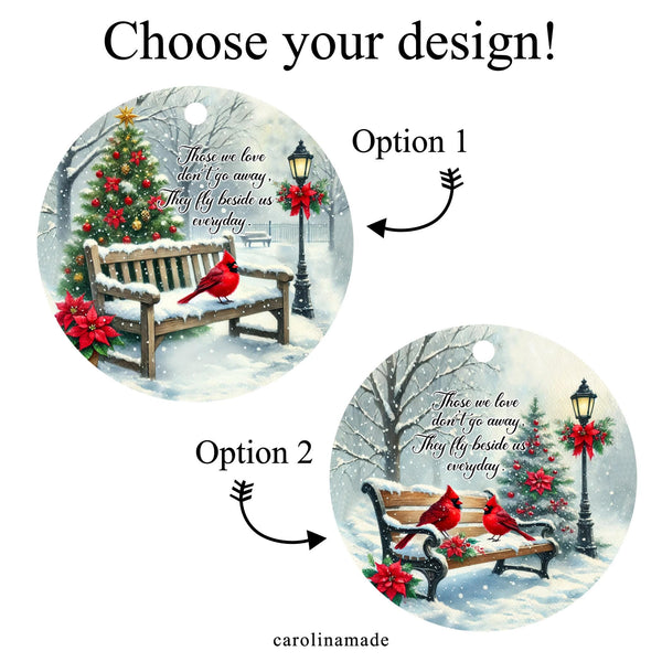 Remembrance Christmas Ornament, Personalized Those we Love Gift, Mom & Dad Remembrance, Red Cardinal Loved One Loss ornament, Keepsake Gift