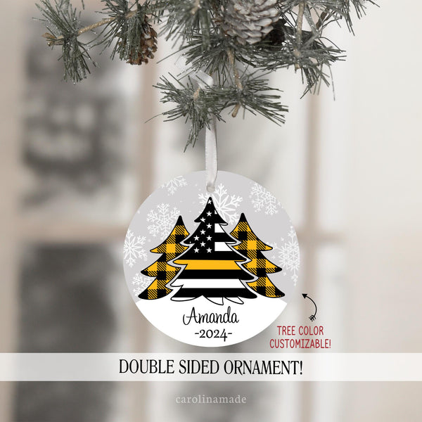 Firefighter Ornament, Personalized Thin Red Line Christmas Tree Gift, Fire Fighter Name Ornament, Fireman Gifts, Fire School Graduation