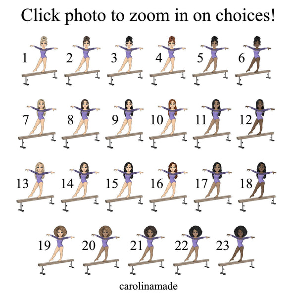 Choose your custom skin and hair choice from the chart