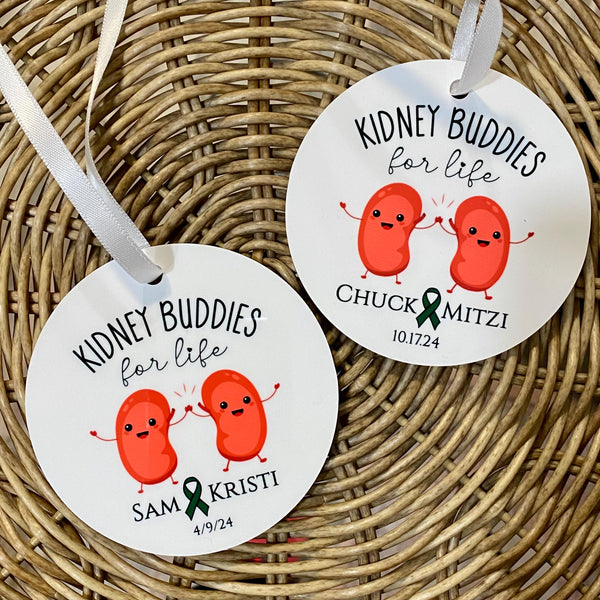 Kidney Buddies, Personalized Kidney Transplant Ornament, Kidney Donor Christmas Ornament, Organ Donor Thank you Gift Idea, Kidneyversary