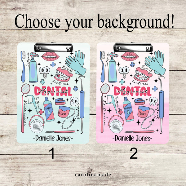 Dental Hygienist Clipboard, Personalized Dental Gift, Dental Appreciation Week Gift, Dental Assistant Gifts, Dental Staff Gift Ideas