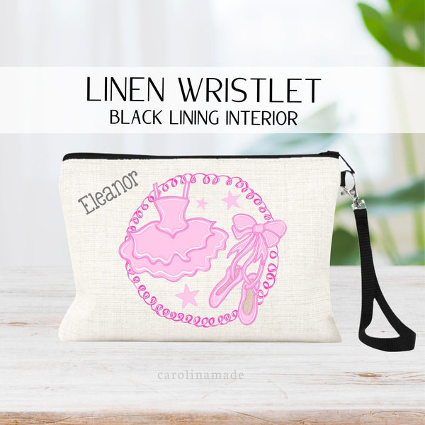 Girls Dance Bag, Personalized Ballerina Gift, Dance Makeup Bag, Dance Gift Ideas, Dance Team Wristlet, Custom Ballet Bag, Girls Dancer Gift
