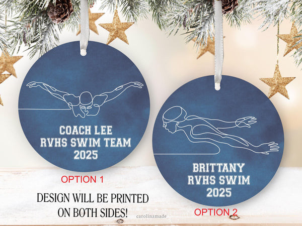 Personalized Swim Ornament, Swimmer Christmas Gift, Swim Team Coach Gift, Swimmer Christmas Gift, Custom End of Season Swim Team Gift Ideas