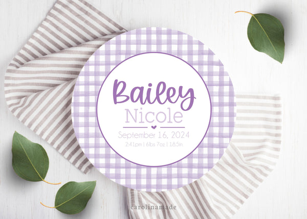 Kids Personalized Birth Stat Name Plate, Custom Baby Birth Info Gift, Newborn Keepsake Plate, Gift for New mom, Baby Gift, Reusable Plate