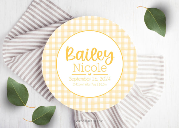 Kids Personalized Birth Stat Name Plate, Custom Baby Birth Info Gift, Newborn Keepsake Plate, Gift for New mom, Baby Gift, Reusable Plate